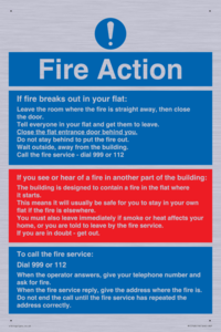 MF5748: Fire action notice Stay Put message