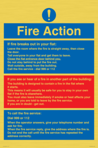 MF5748: Fire action notice Stay Put message