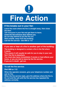 MF5748: Fire action notice Stay Put message