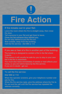MF5748: Fire action notice Stay Put message