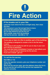 MF5748: Fire action notice Stay Put message