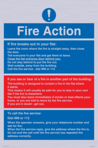MF5748: Fire action notice Stay Put message