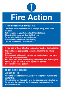 MF5748: Fire action notice Stay Put message