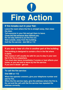 MF5748: Fire action notice Stay Put message