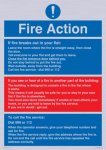 MF5748: Fire action notice Stay Put message