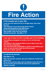 MF5748: Fire action notice Stay Put message