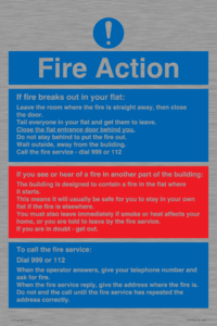 MF5748: Fire action notice Stay Put message
