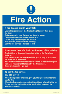 MF5748: Fire action notice Stay Put message