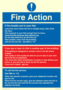MF5748: Fire action notice Stay Put message