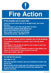 MF5748: Fire action notice Stay Put message