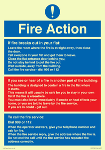 MF5748: Fire action notice Stay Put message