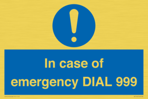 MF7144: In case of emergency DIAL 999