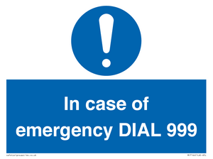 MF7144: In case of emergency DIAL 999