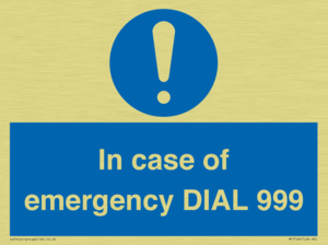 MF7144: In case of emergency DIAL 999