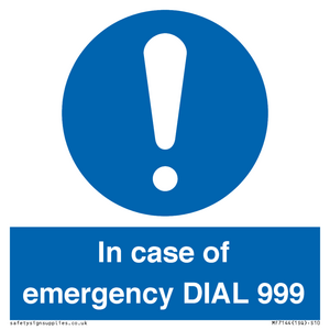 MF7144: In case of emergency DIAL 999
