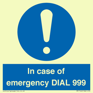 MF7144: In case of emergency DIAL 999