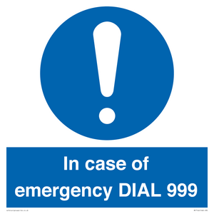 MF7144: In case of emergency DIAL 999