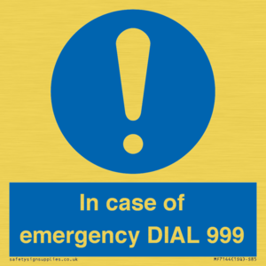 MF7144: In case of emergency DIAL 999