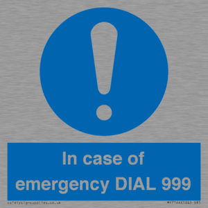 MF7144: In case of emergency DIAL 999