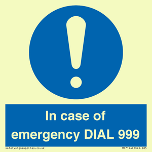 MF7144: In case of emergency DIAL 999