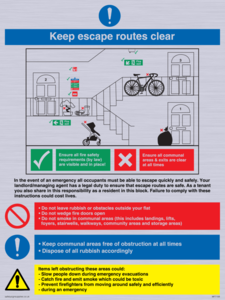 MF7158: Keep escape routes clear for flats