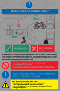 MF7158: Keep escape routes clear for flats
