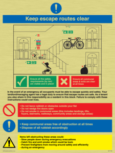 MF7158: Keep escape routes clear for flats