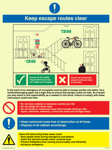 MF7158: Keep escape routes clear for flats