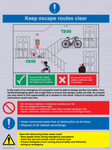MF7158: Keep escape routes clear for flats