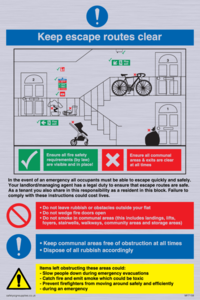 MF7158: Keep escape routes clear for flats