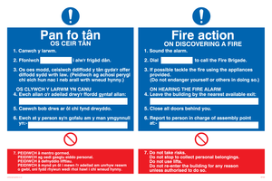 MF938: Fire Action sign - bi-lingual Welsh