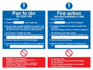 MF938: Fire Action sign - bi-lingual Welsh