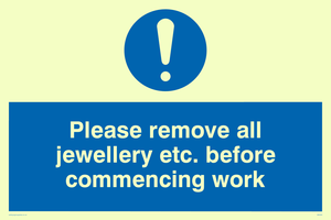 MH200: Remove all jewellery for work