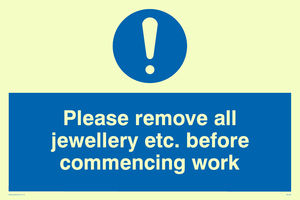MH200: Remove all jewellery for work