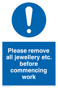 MH200: Remove all jewellery for work