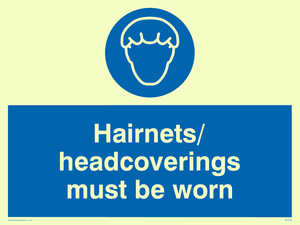 MH204: hairnets/headcoverings must be worn