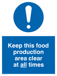 MH207: keep this food production area clean at all times
