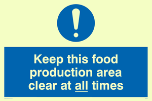 MH207: keep this food production area clean at all times