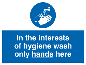 MH209: Wash only hands here