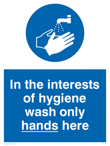 MH209: Wash only hands here