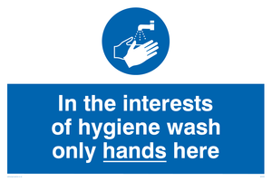 MH209: Wash only hands here