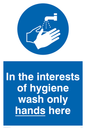 MH209: Wash only hands here