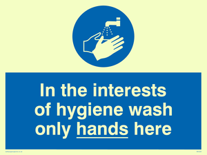 MH209: Wash only hands here