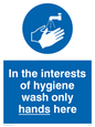MH209: Wash only hands here