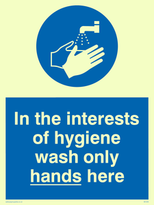 MH209: Wash only hands here