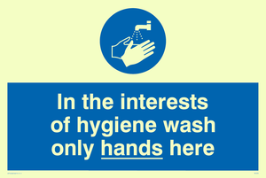 MH209: Wash only hands here