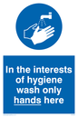 MH209: Wash only hands here