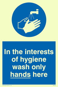 MH209: Wash only hands here