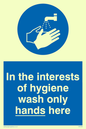 MH209: Wash only hands here