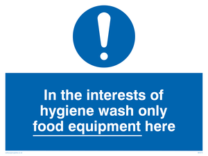 MH210: Wash only food equipment here